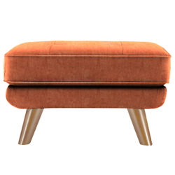 G Plan Vintage The Fifty Three Footstool Velvet Copper